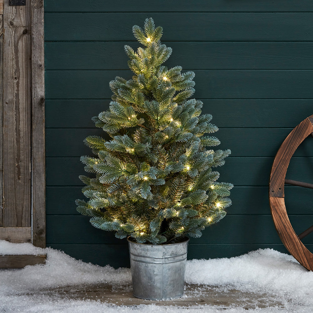 90cm Pre Lit Outdoor Potted Christmas Tree
