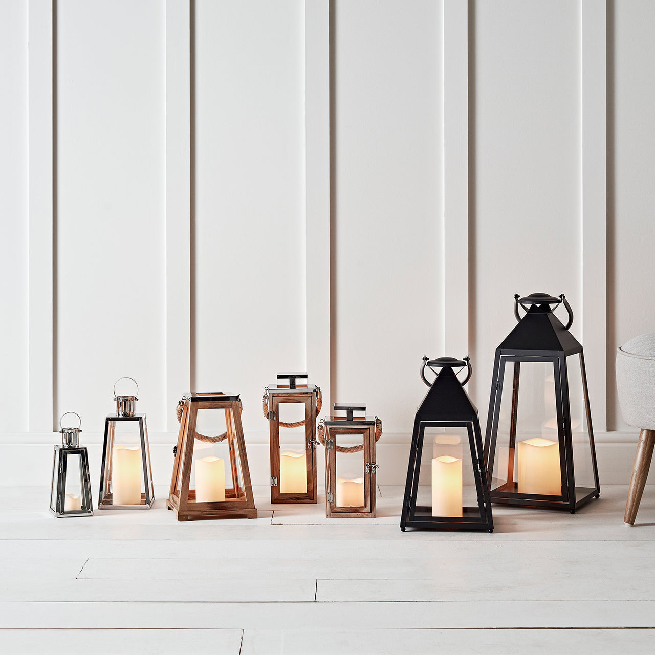 Salcombe Wooden Indoor Lanterns –