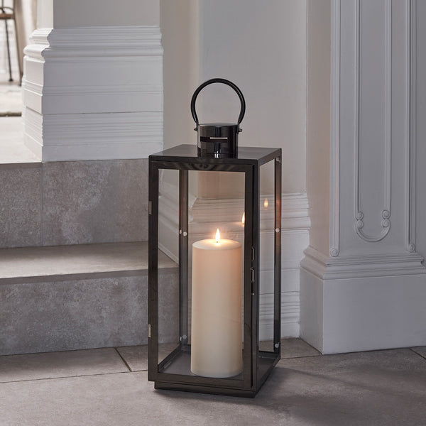 Stainless Steel Candle Lantern Trio with TruGlow® Candles