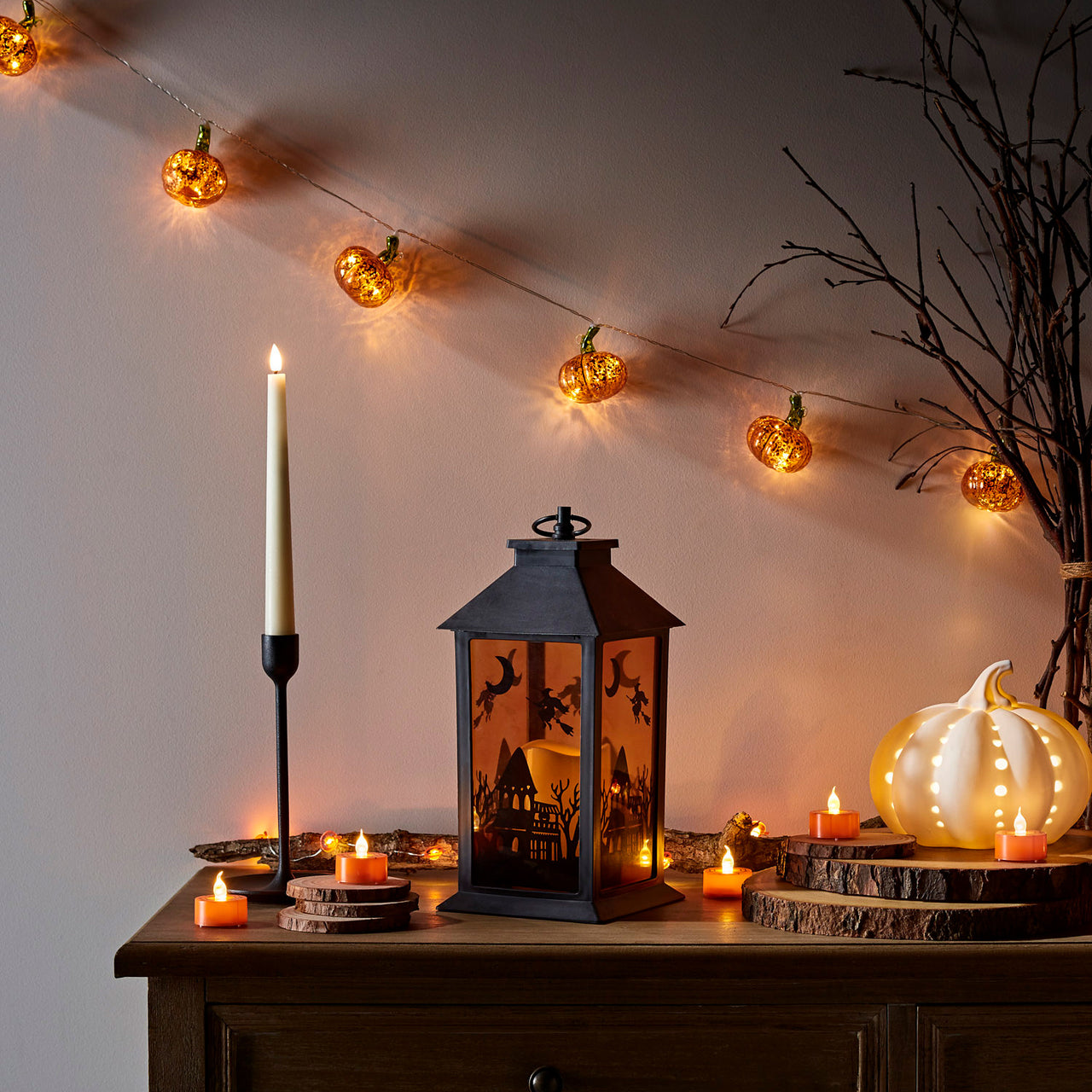 10 Mottled Pumpkin Battery Fairy Lights