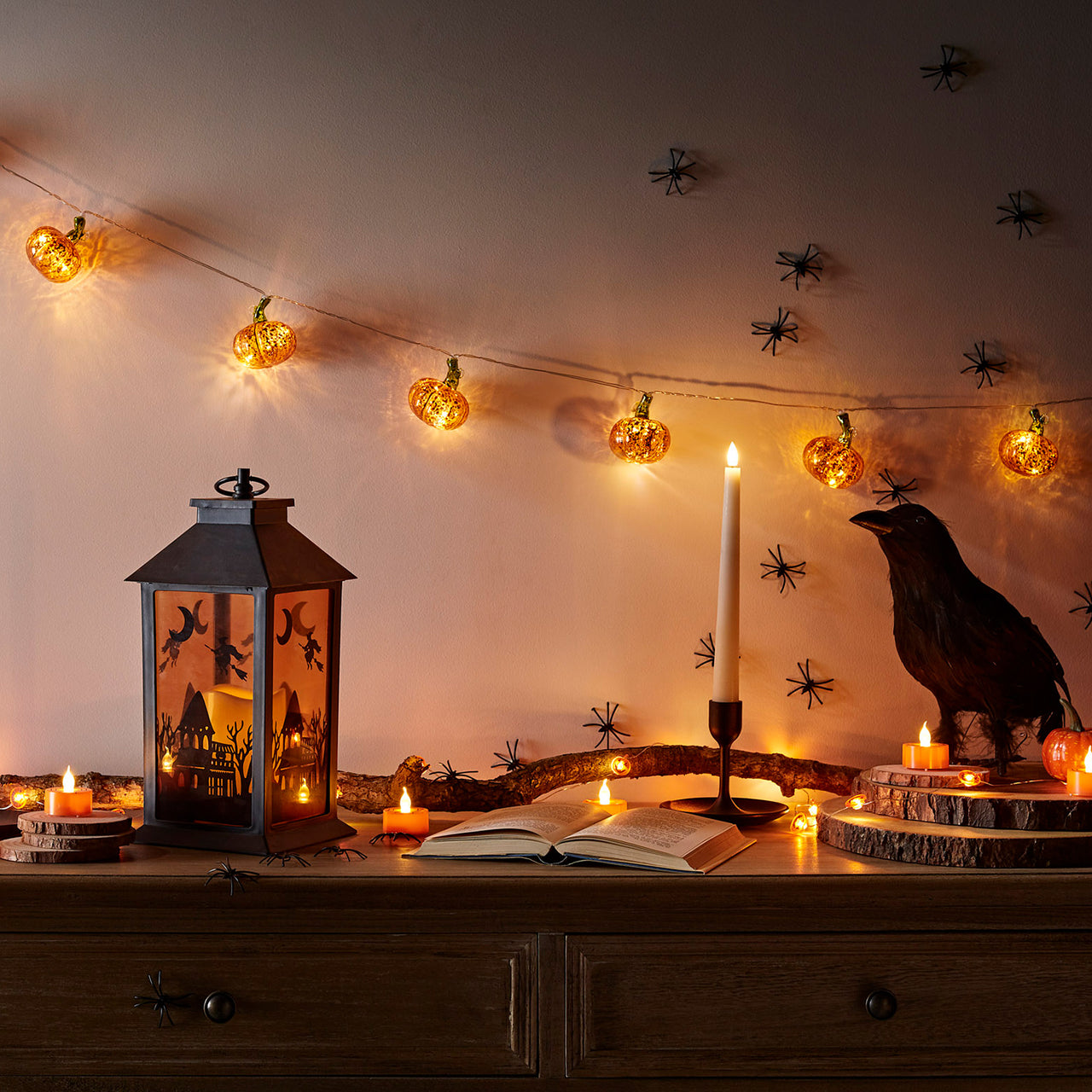 10 Mottled Pumpkin Battery Fairy Lights