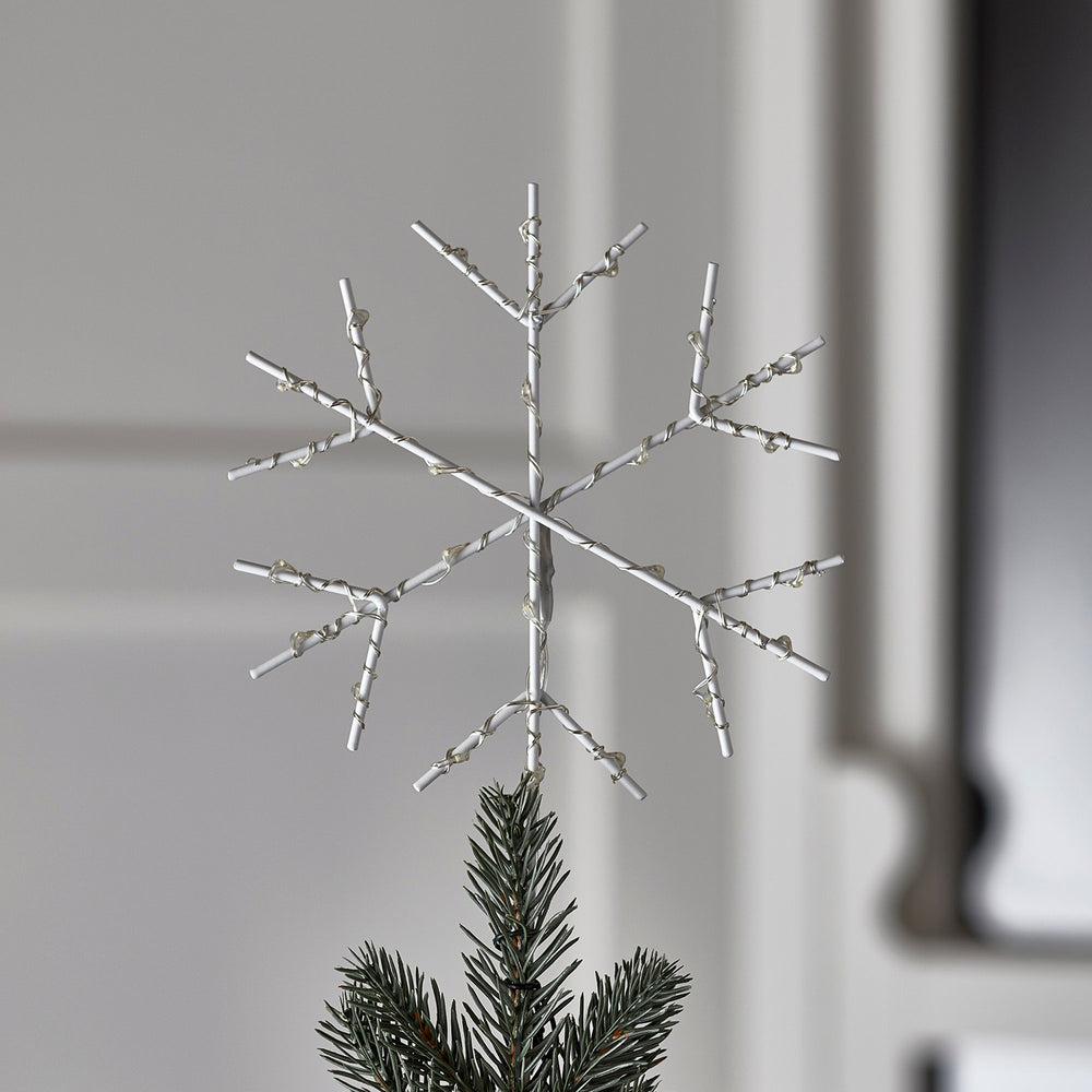 White Micro Light Snowflake Tree Topper