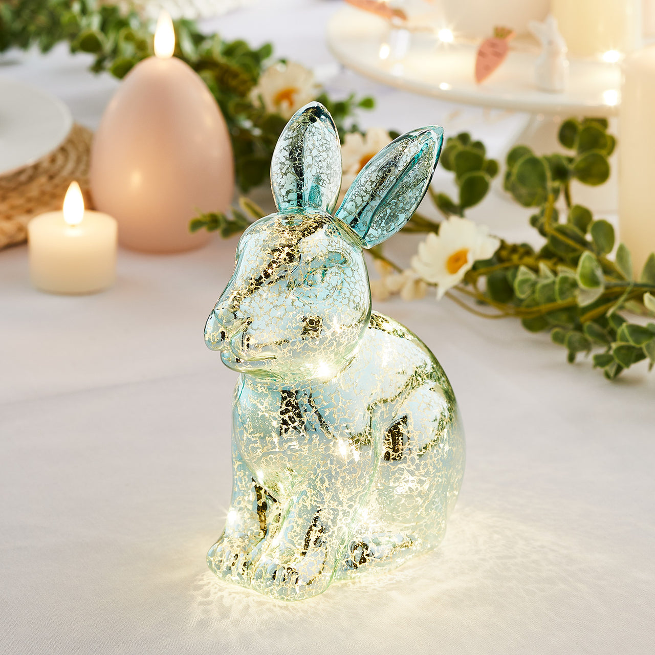 Mottled Glass Bunny Easter Decoration