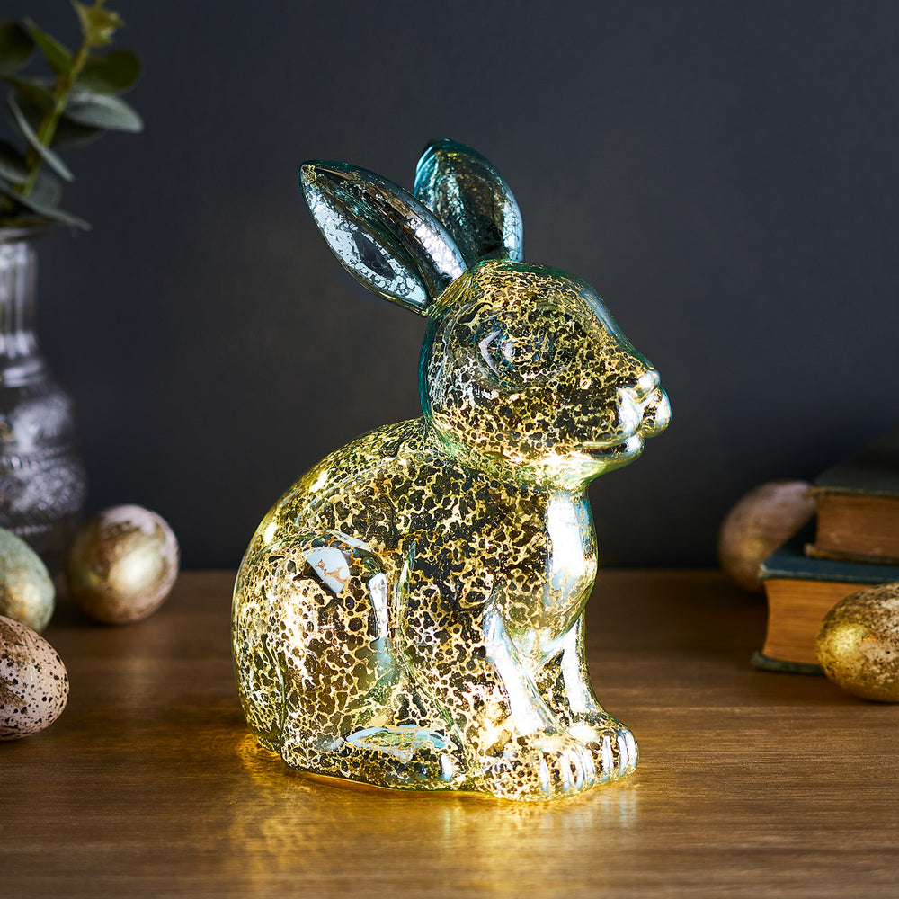 Mottled Glass Bunny Easter Decoration