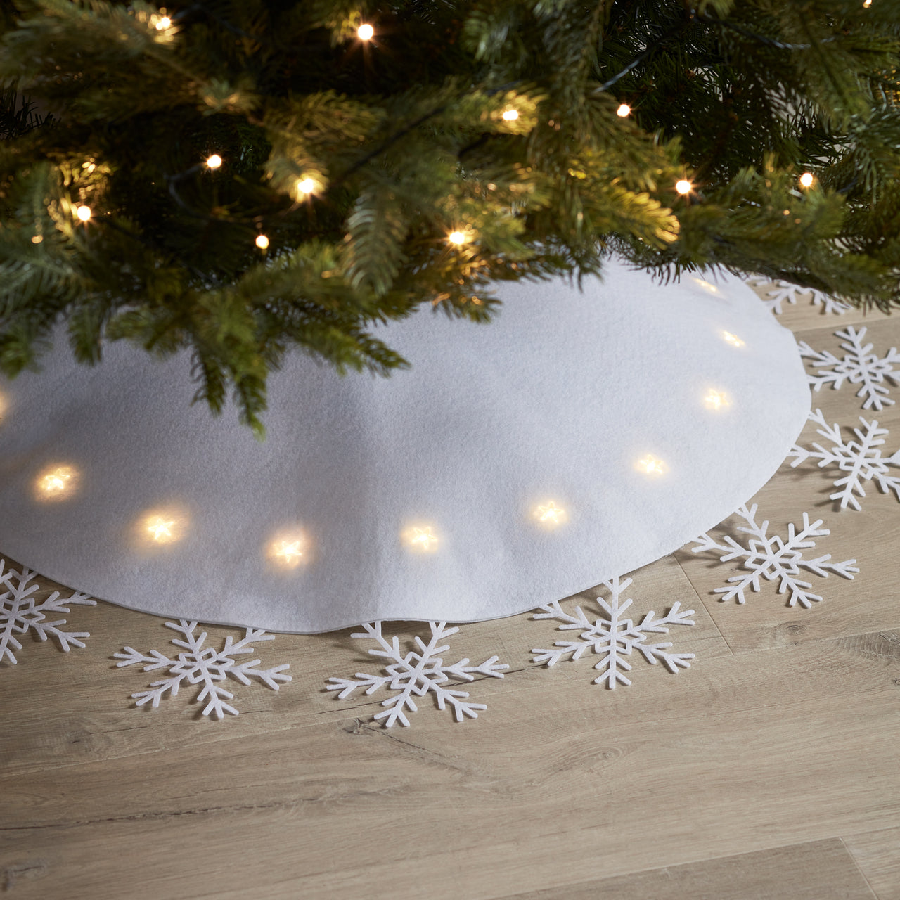Snowflake Light Up Christmas Tree Skirt