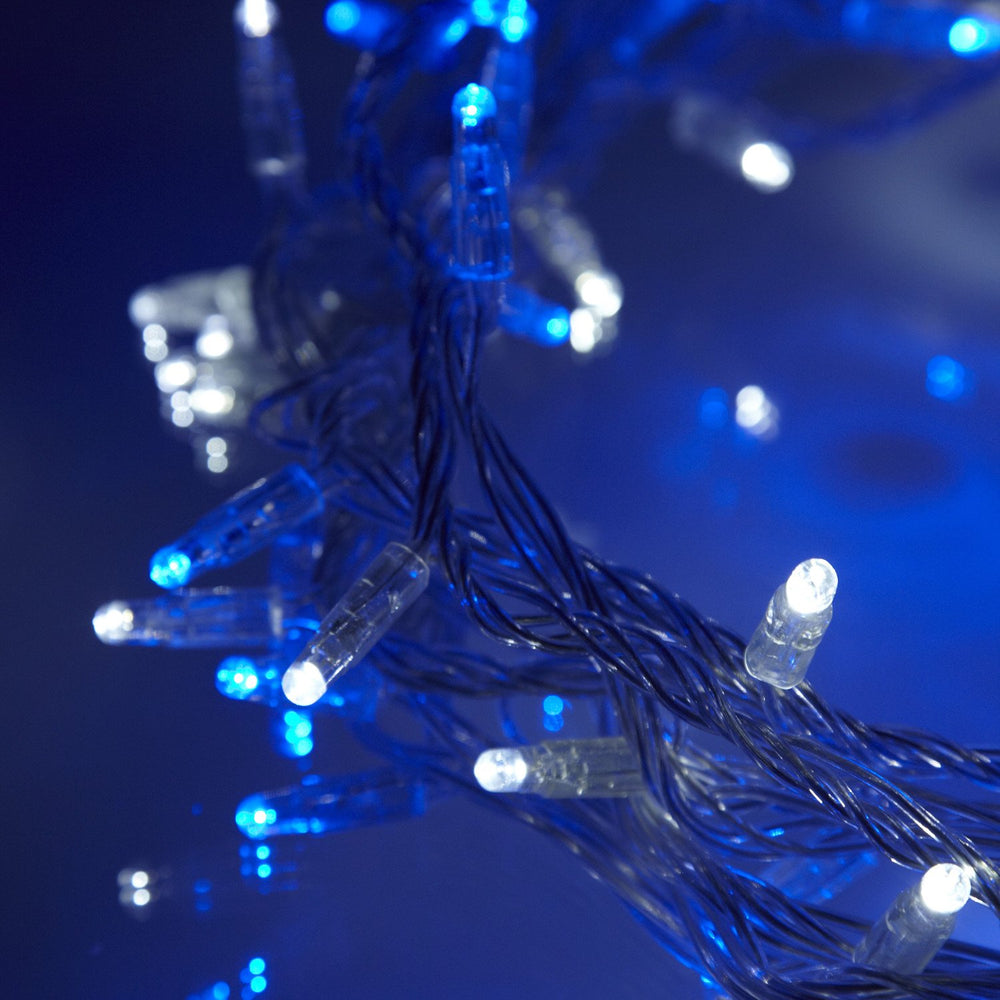 Core Connect 30m 300 Blue & White Connectable Fairy Lights Clear Cable