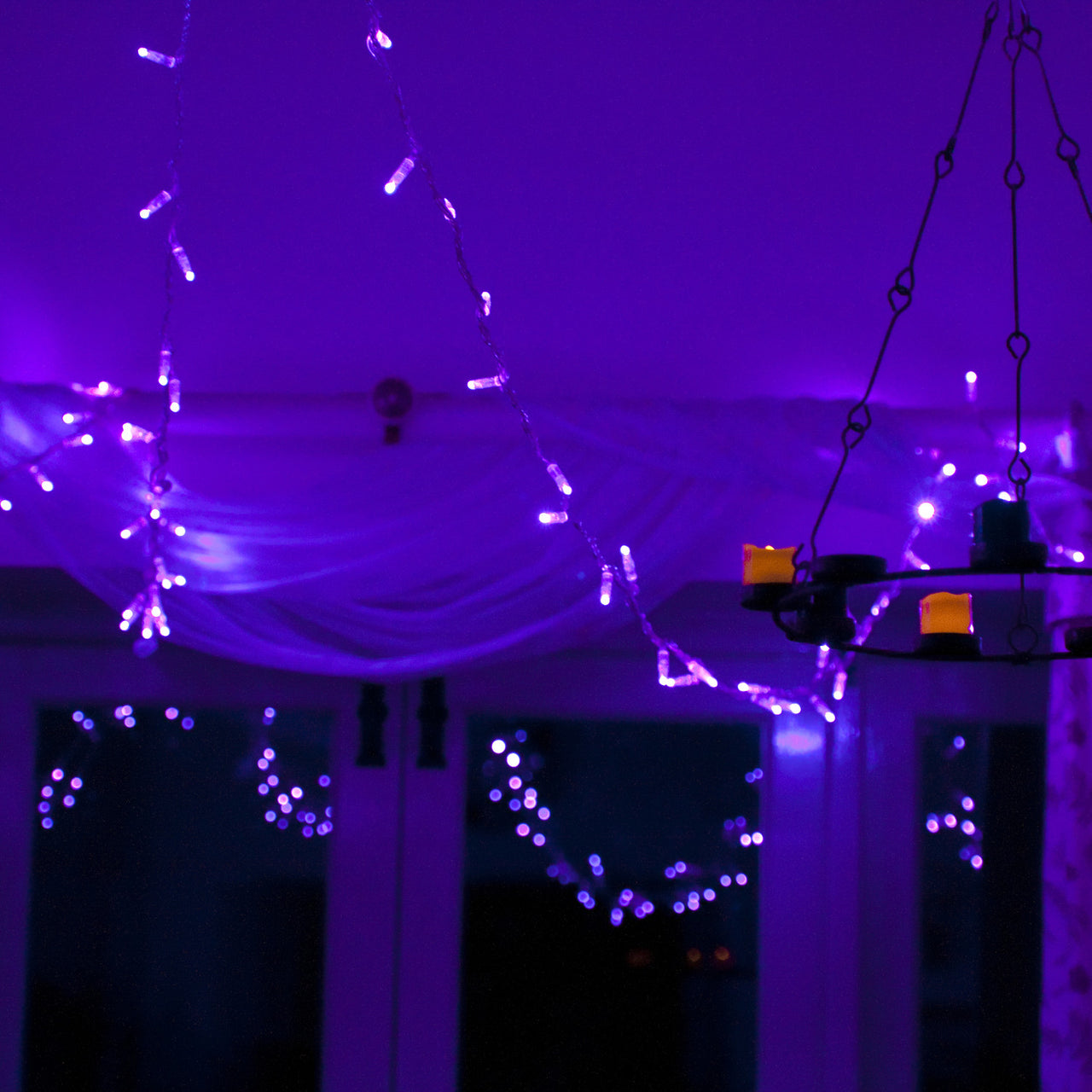 100 Ultra Violet Led Connectable Fairy Lights Clear Cable 10M