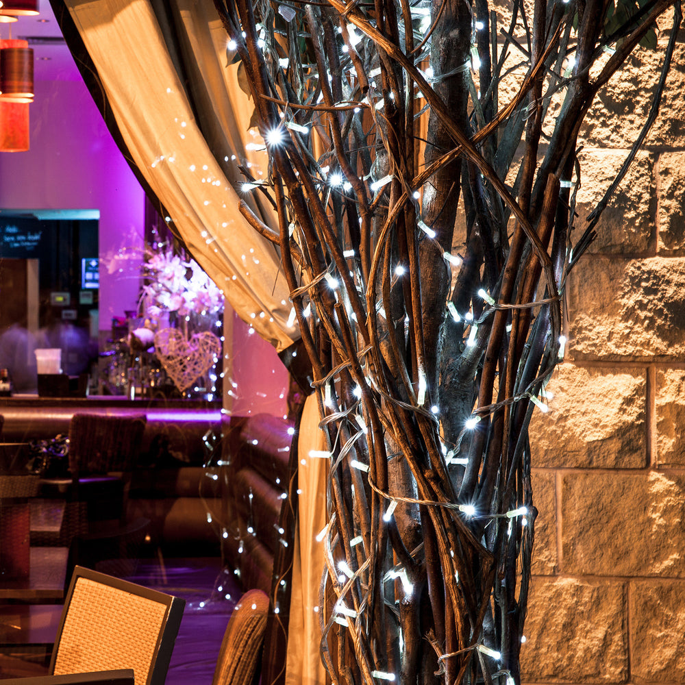 100 White Led Connectable Fairy Lights Clear Cable 10M