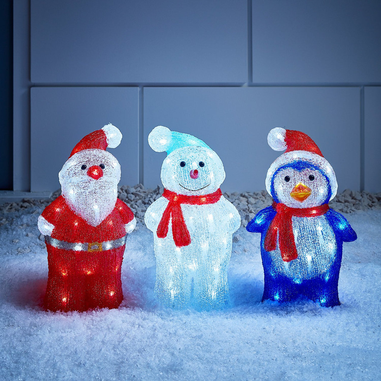Penguin, Snowman & Santa Outdoor Christmas Figures