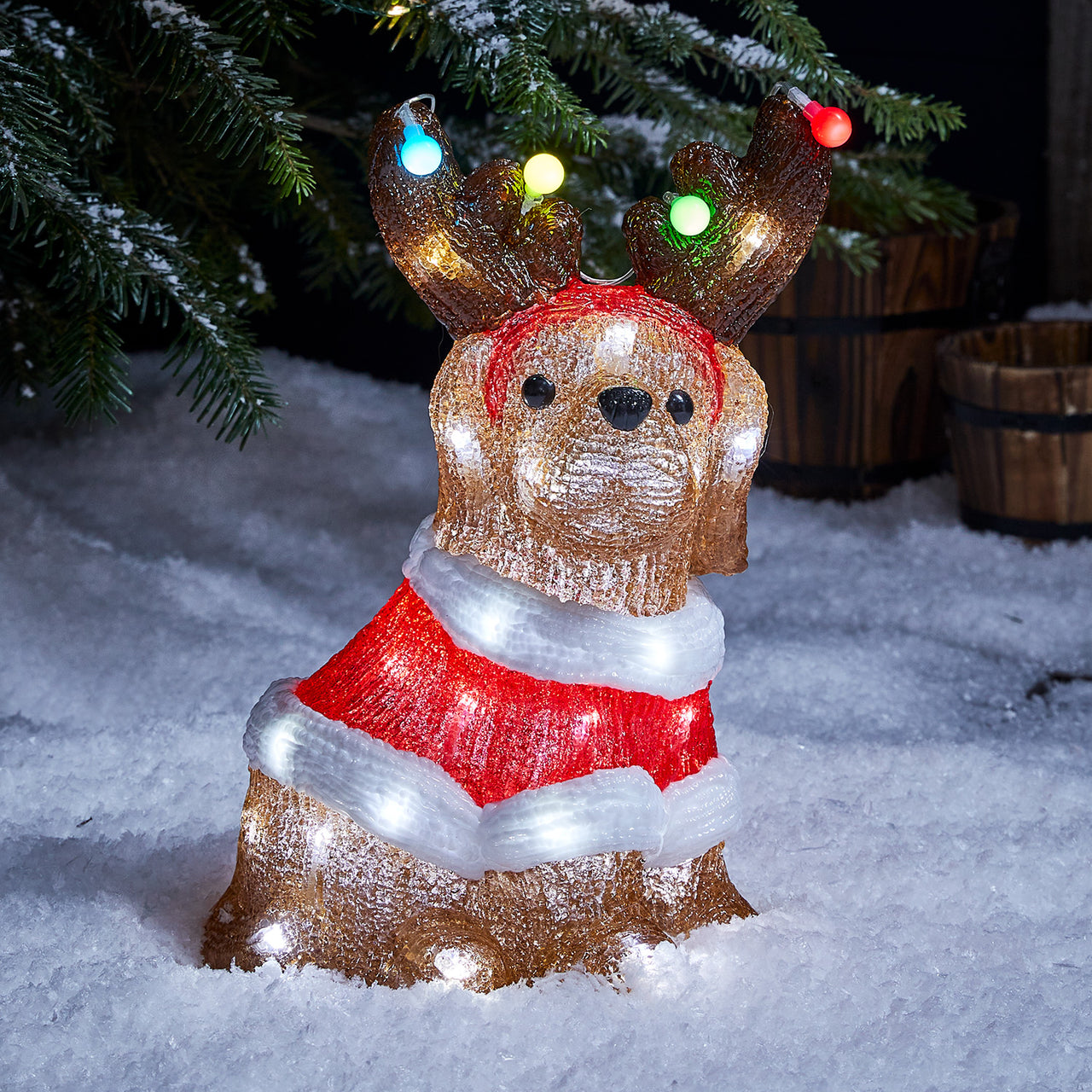 Acrylic Dog Outdoor Christmas Figure