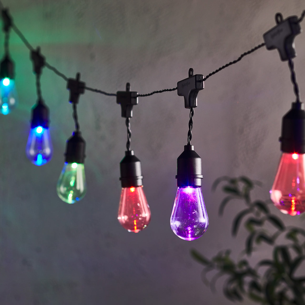 20 Drop Bulb Colour Changing Plug In Outdoor Festoon Lights