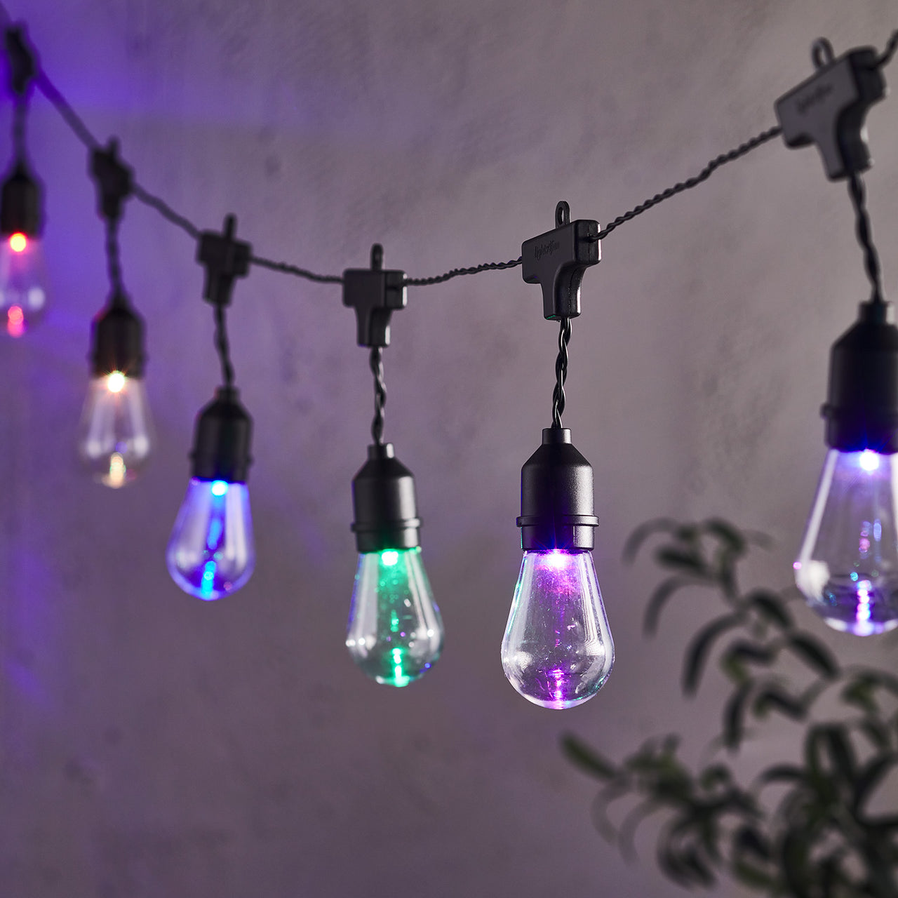 20 Drop Bulb Colour Changing Plug In Outdoor Festoon Lights