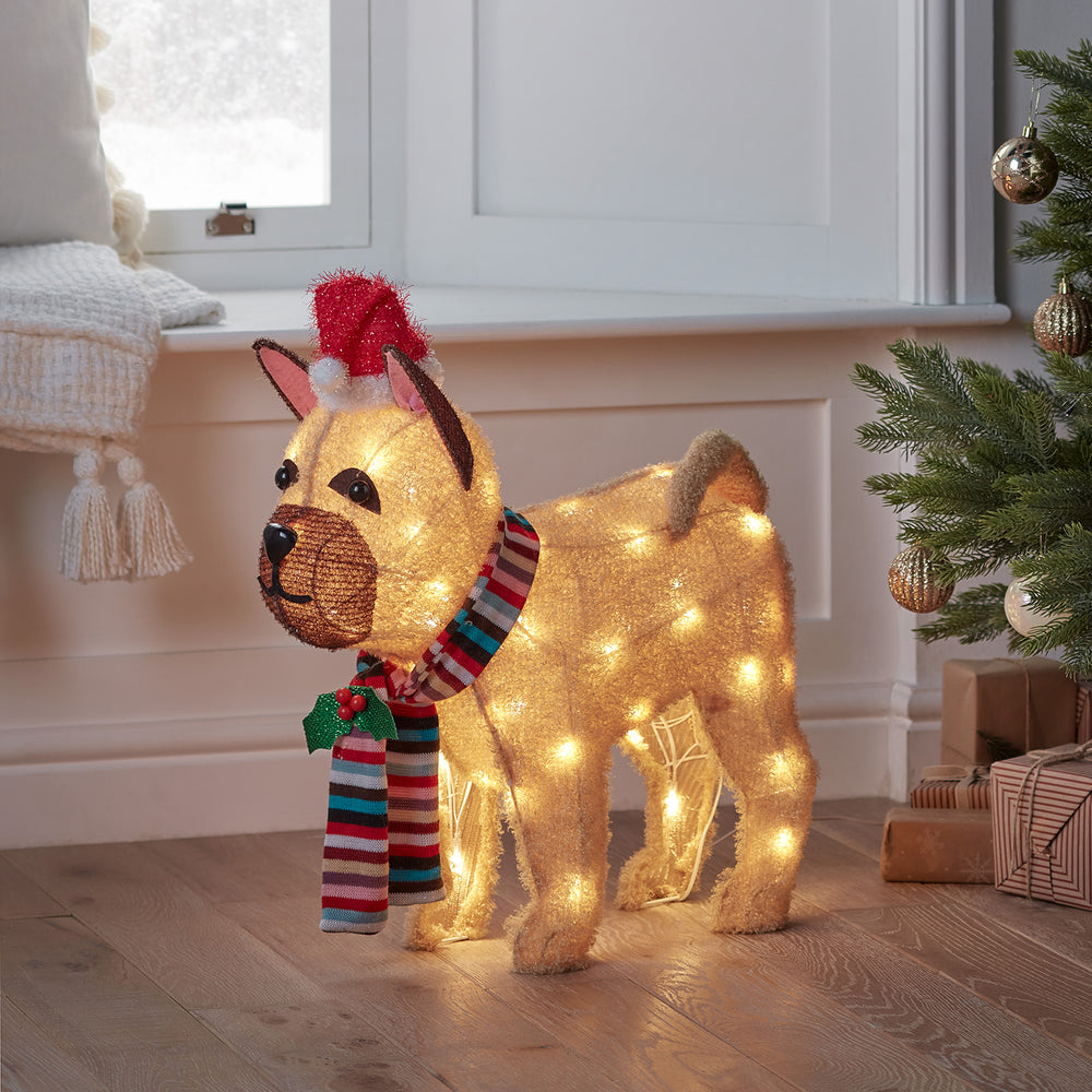 French Bulldog Christmas Figure