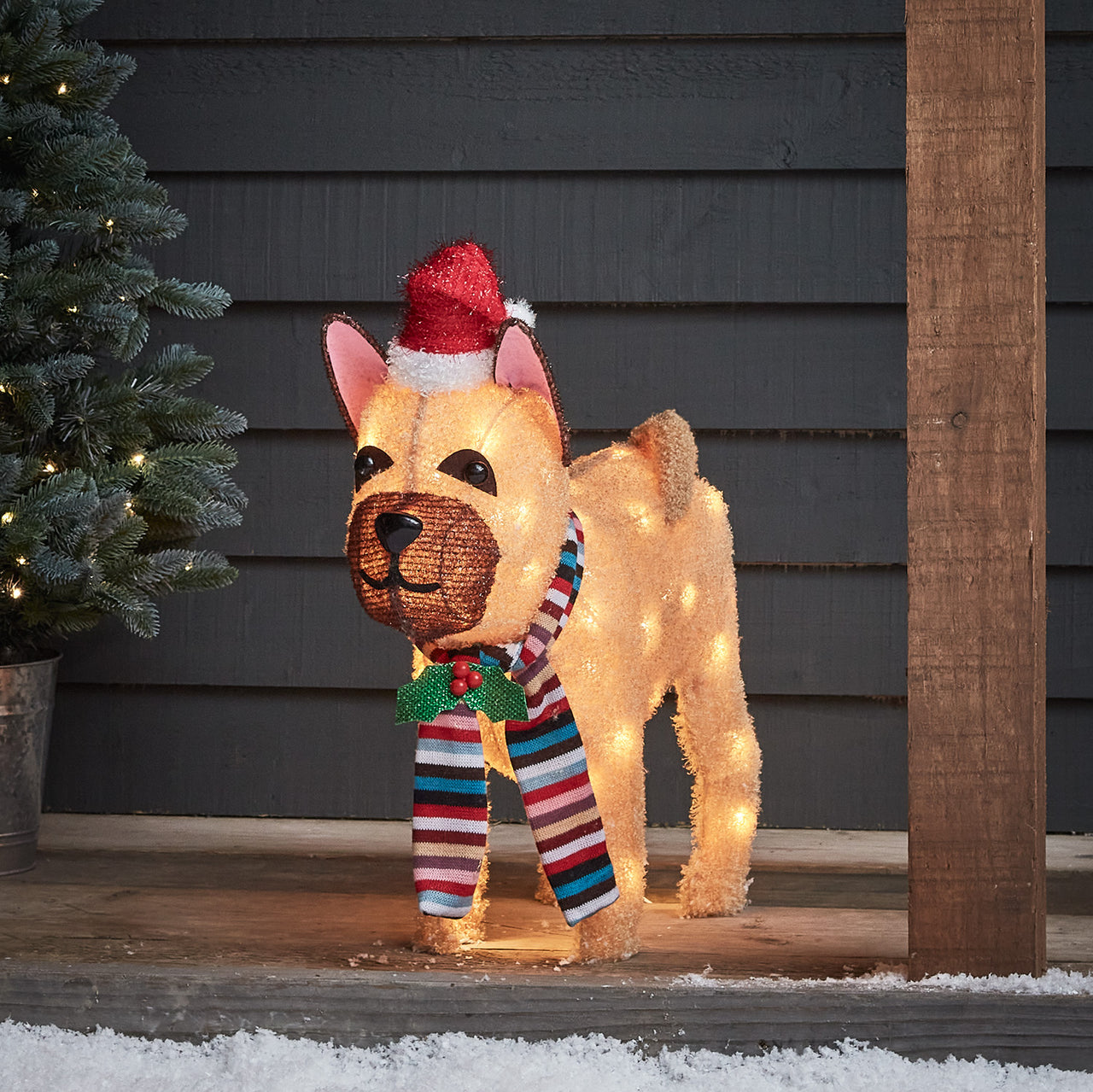 French Bulldog Christmas Figure
