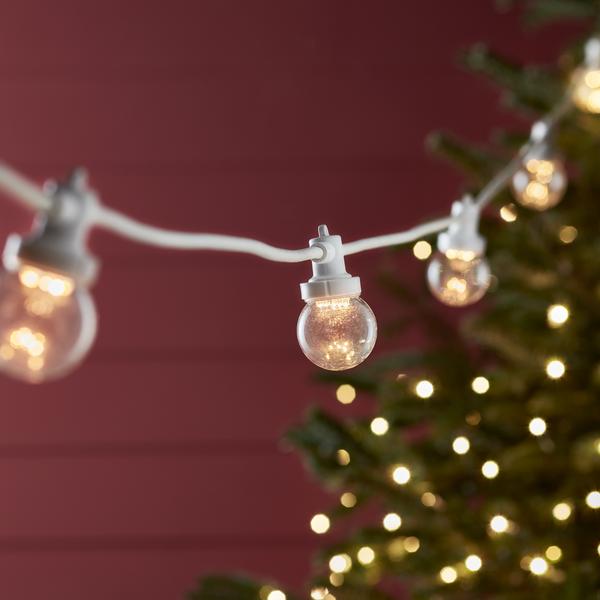 Pro Connect 115m 230 Warm White Connectable Festoon Lights Clear Cap White Cable