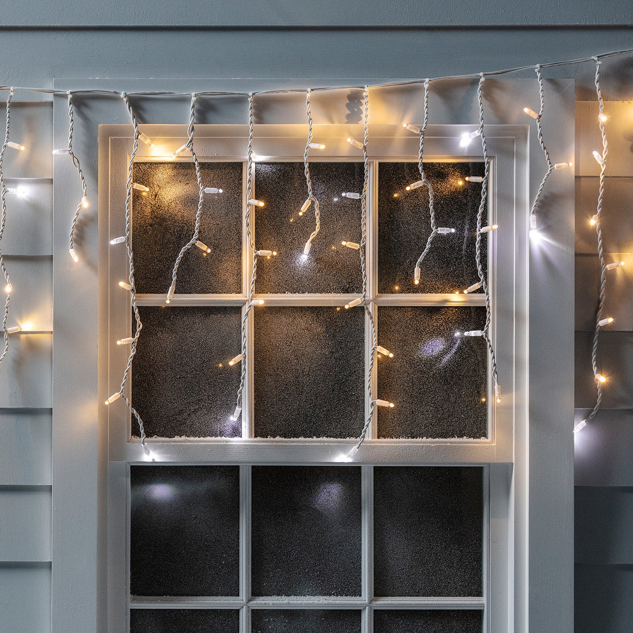 2m Warm White Sparkling Connectable Icicle Lights –