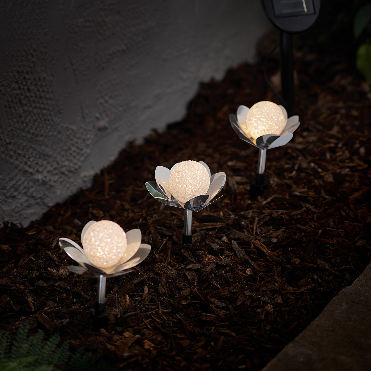3 Lotus Flower Solar Stake Lights
