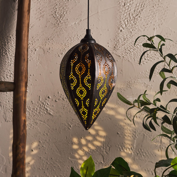 Bronze Solar Outdoor Pendant Light Duo