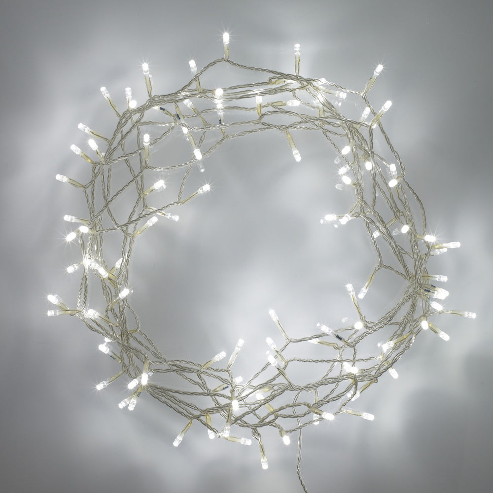 100 White Led Fairy Lights On Clear Cable