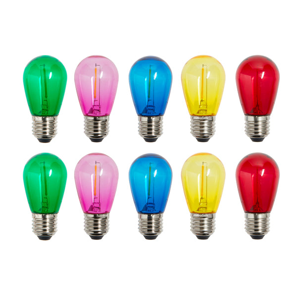 10 Multi Coloured Light Bulbs for Ultimate Connect Festoon Lights