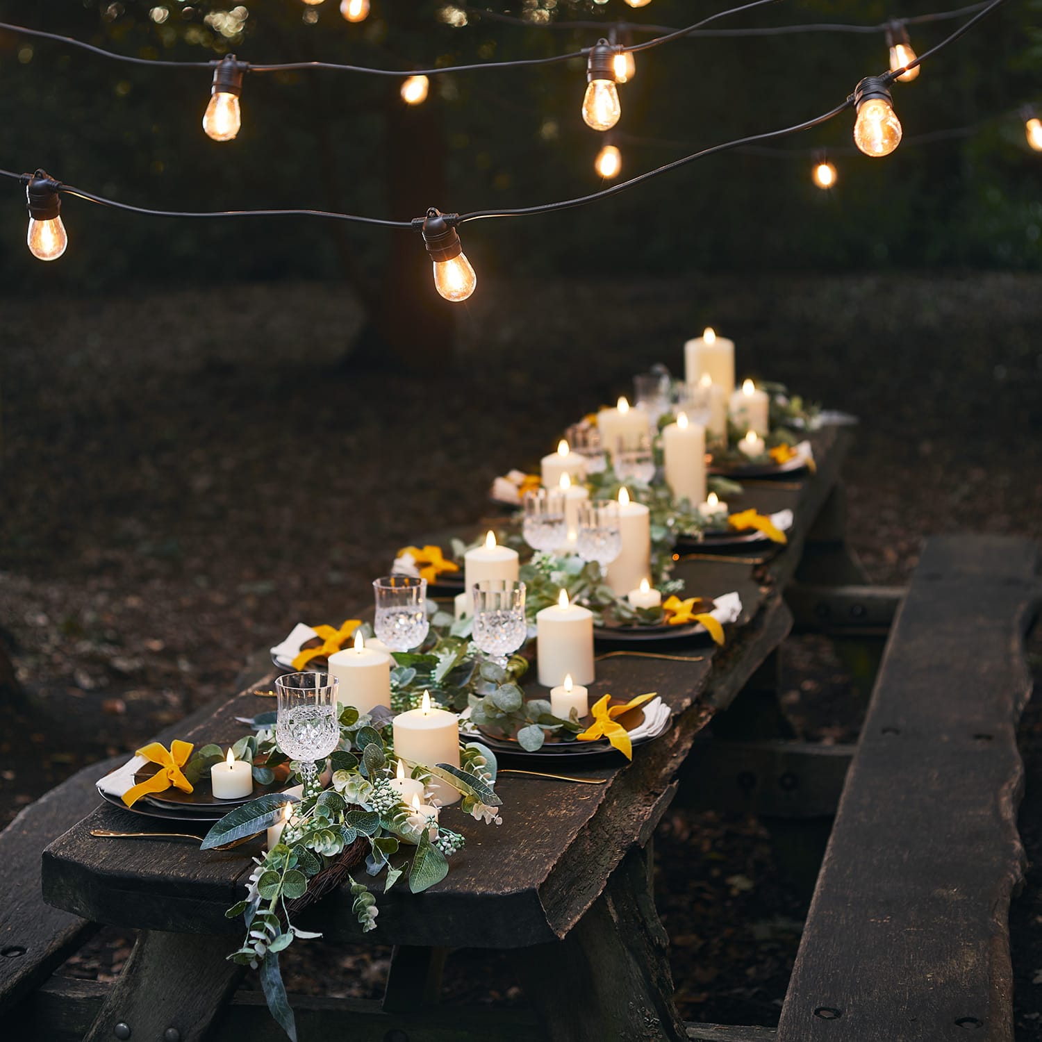 Festoons Table Ultimate Connect 80m 160 Warm White Festoon Lights Black Cable ...