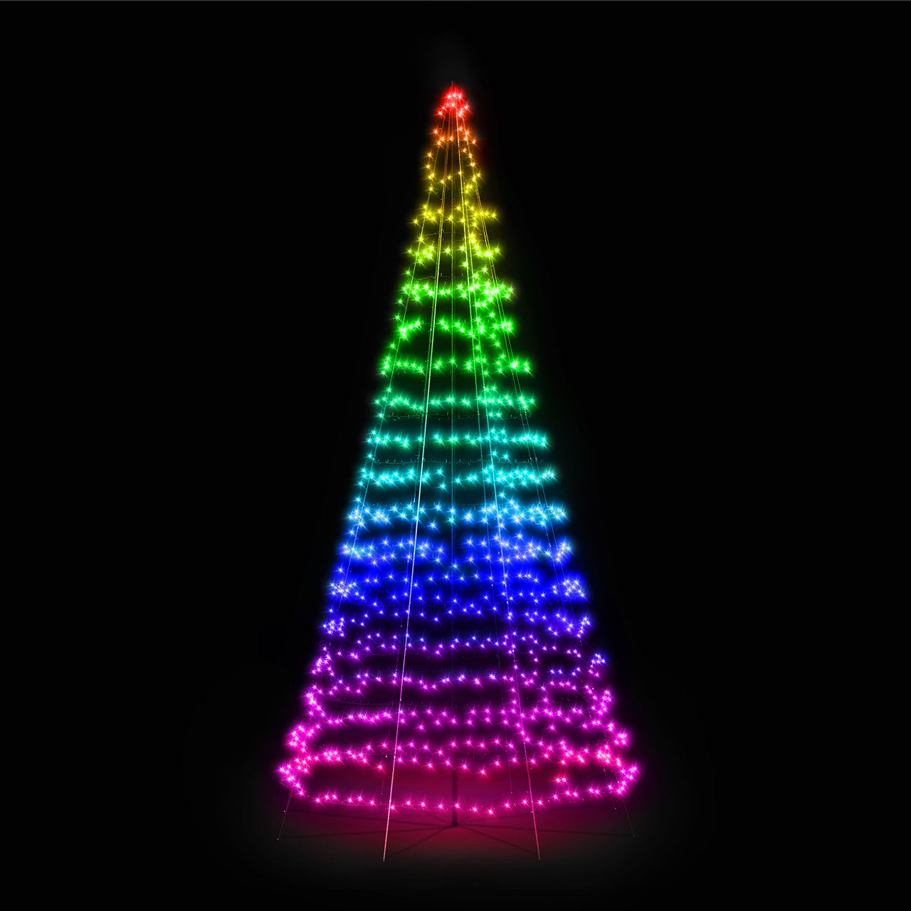 2m 300 LED Twinkly Smart App Controlled Outdoor Christmas Tree Multi Coloured & White Edition