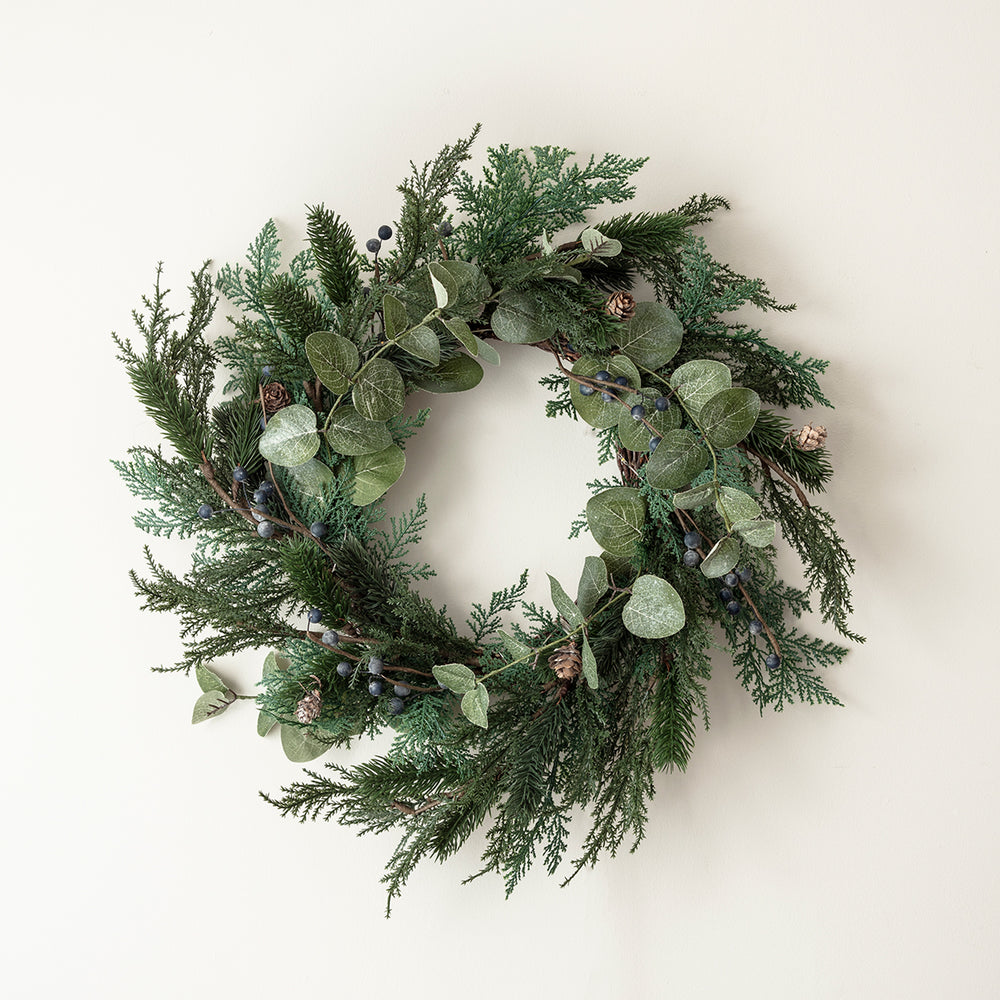 50cm Frosted Berry and Pinecone Christmas Wreath