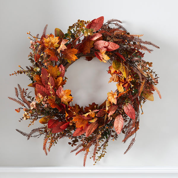 Maple Autumn Wreath & TruGlow® Candle Bundle
