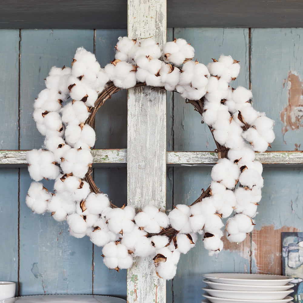45cm Cotton Flower Wreath