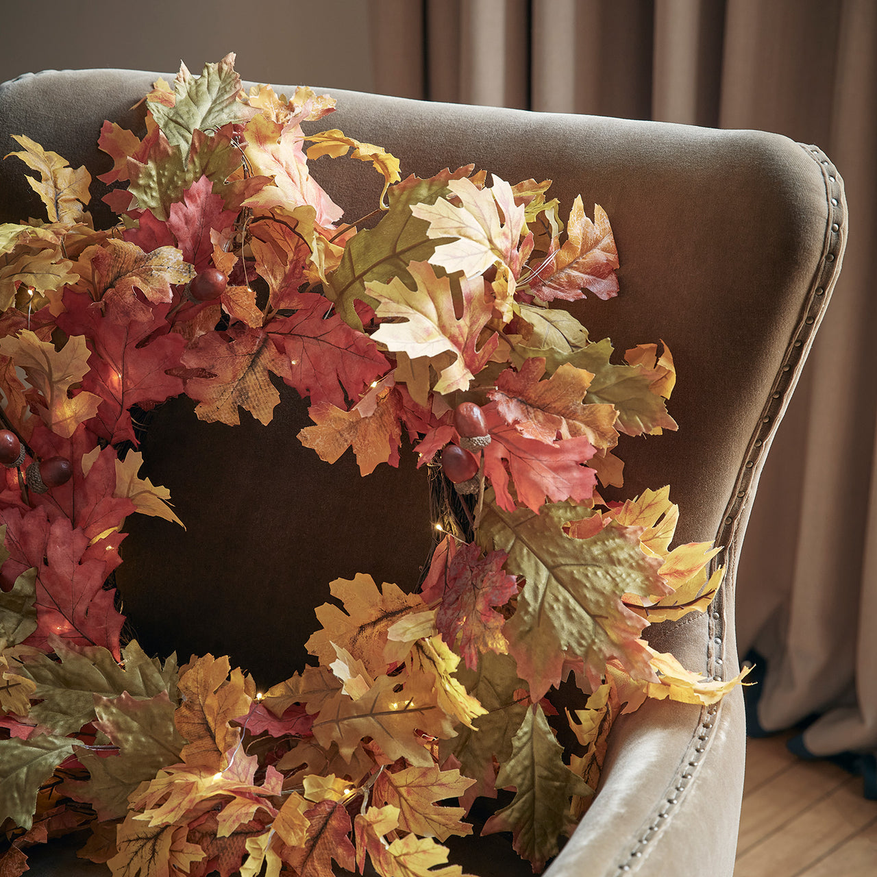 50cm Oak Leaf Autumn Wreath