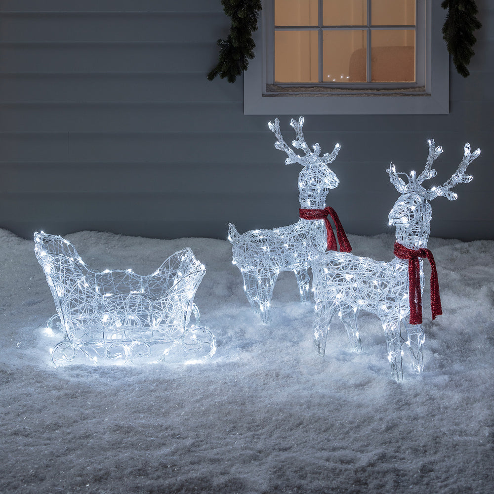 Reindeer & Sleigh Battery Christmas Figure