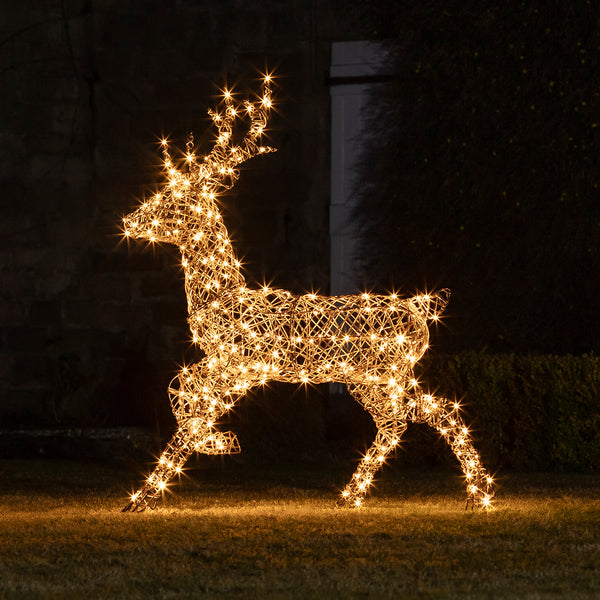 Set of 5 Studley Rattan Light Up Reindeer 24v