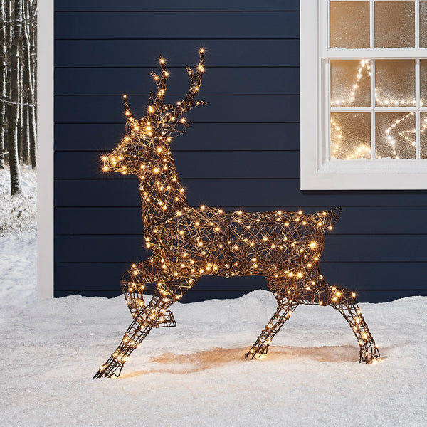 Studley Rattan Light Up Reindeer Family 24v