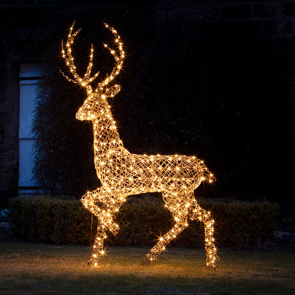 Set of 5 Studley Rattan Light Up Reindeer 24v