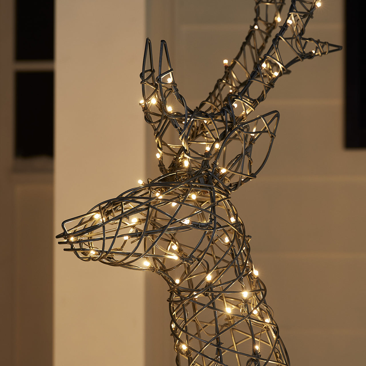 Regular Harlow Rattan Stag Dual Colour LED Light Up Reindeer