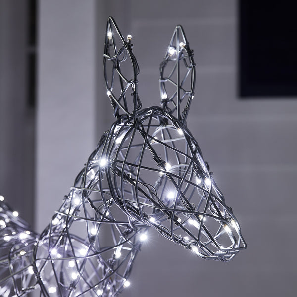 Regular Harlow Rattan Doe & Fawn Dual Colour LED Light Up Reindeer 24v