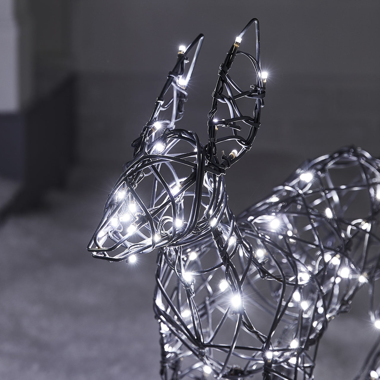Set of 3 Regular Harlow Rattan Dual Colour LED Light Up Reindeer Family