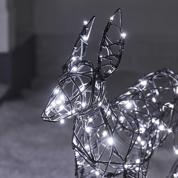 Regular Harlow Rattan Doe & Fawn Dual Colour LED Light Up Reindeer 24v