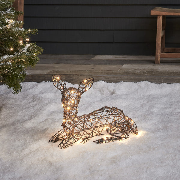Studley Rattan Fawn Light Up Reindeer Duo 24v